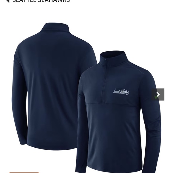 Seattle Seahawks Nike Fan Gear Element Half-Zip Performance Jacket - Navy - Picture 1 of 9